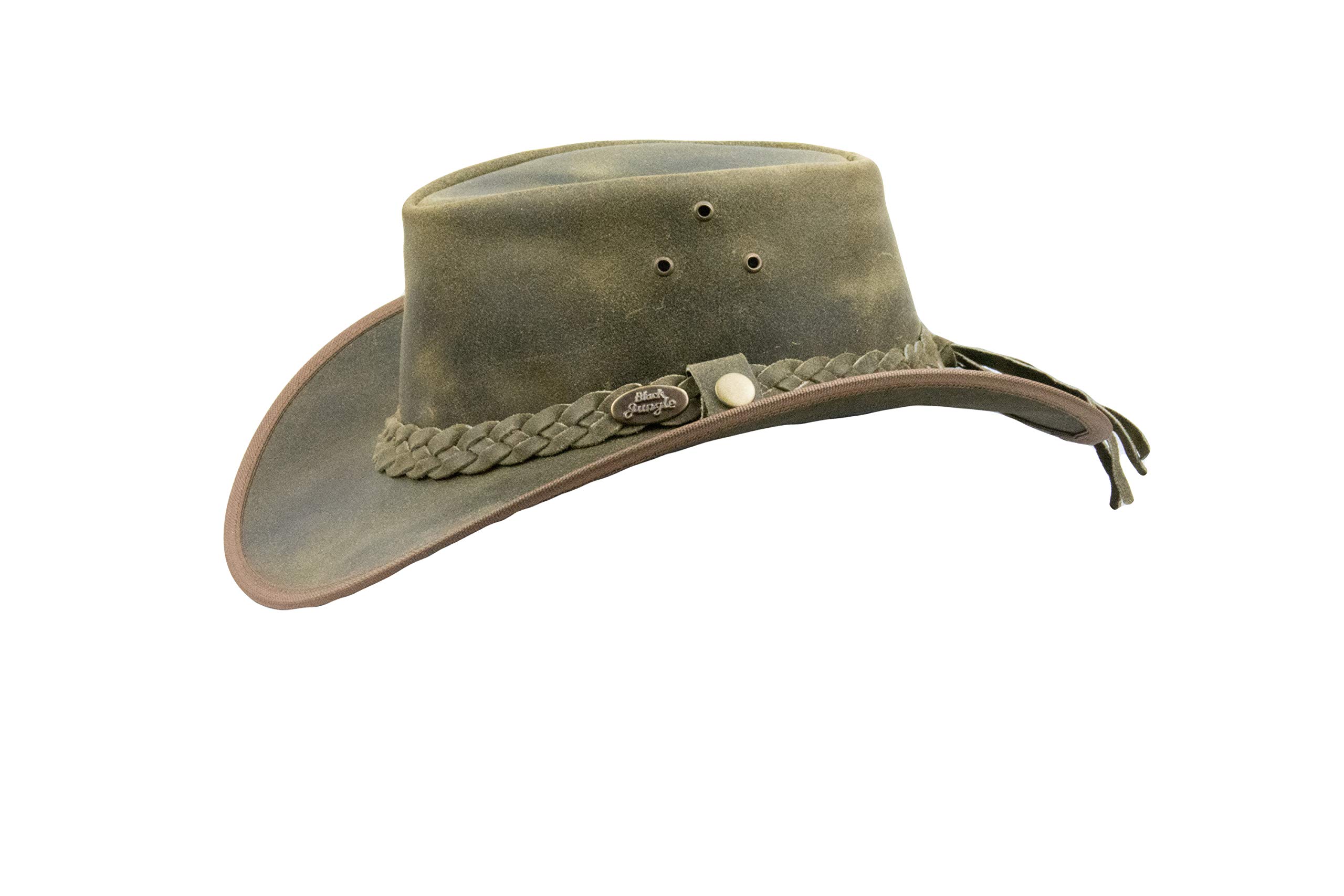 Black Jungle - Cappello in pelle Bulat, cappello australiano, stile cowboy