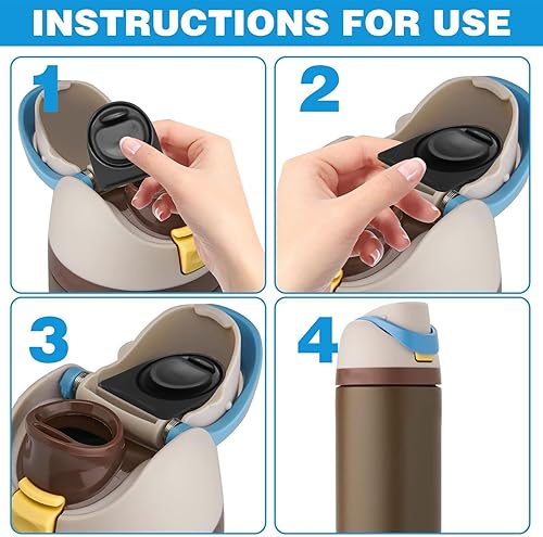 Miniatura 6 de 4 tapones de tapa de repuesto Owala FreeSip de 24 onzas, 32 onzas, junta de botella de agua, tapa superior de repuesto compatible con botella de