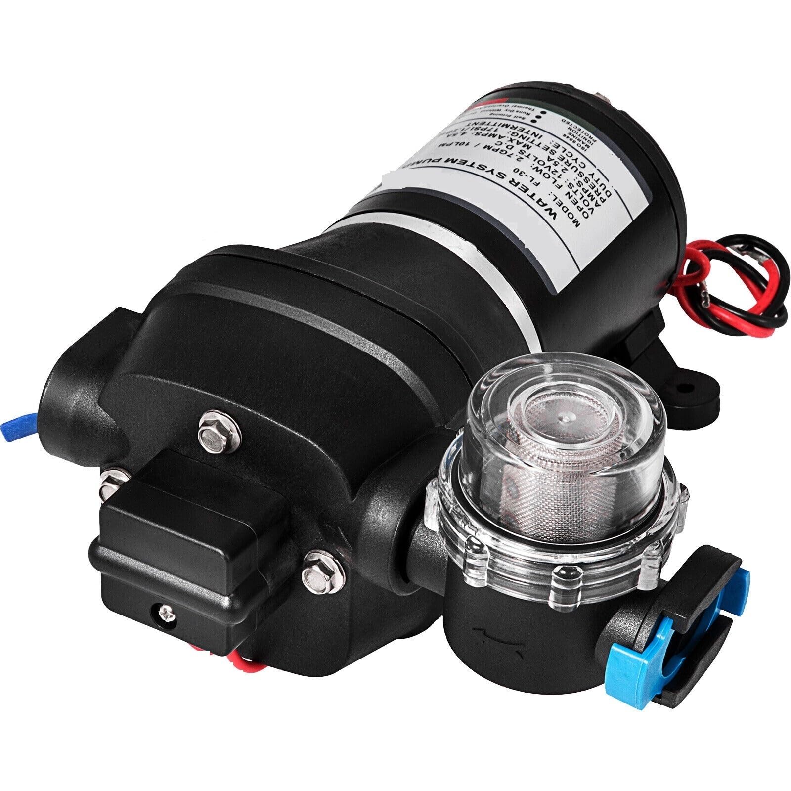 Cczrd Fl-30 10L 17Psi 12V Diaphragm Water Pump 10L/Min 17Psi 17L/Min 40Psi High Pressure Automatic Self Priming Misting Booster Car Marine Smooth Operation Flow Steady Reliable(Fl-30 10L 17Psi)