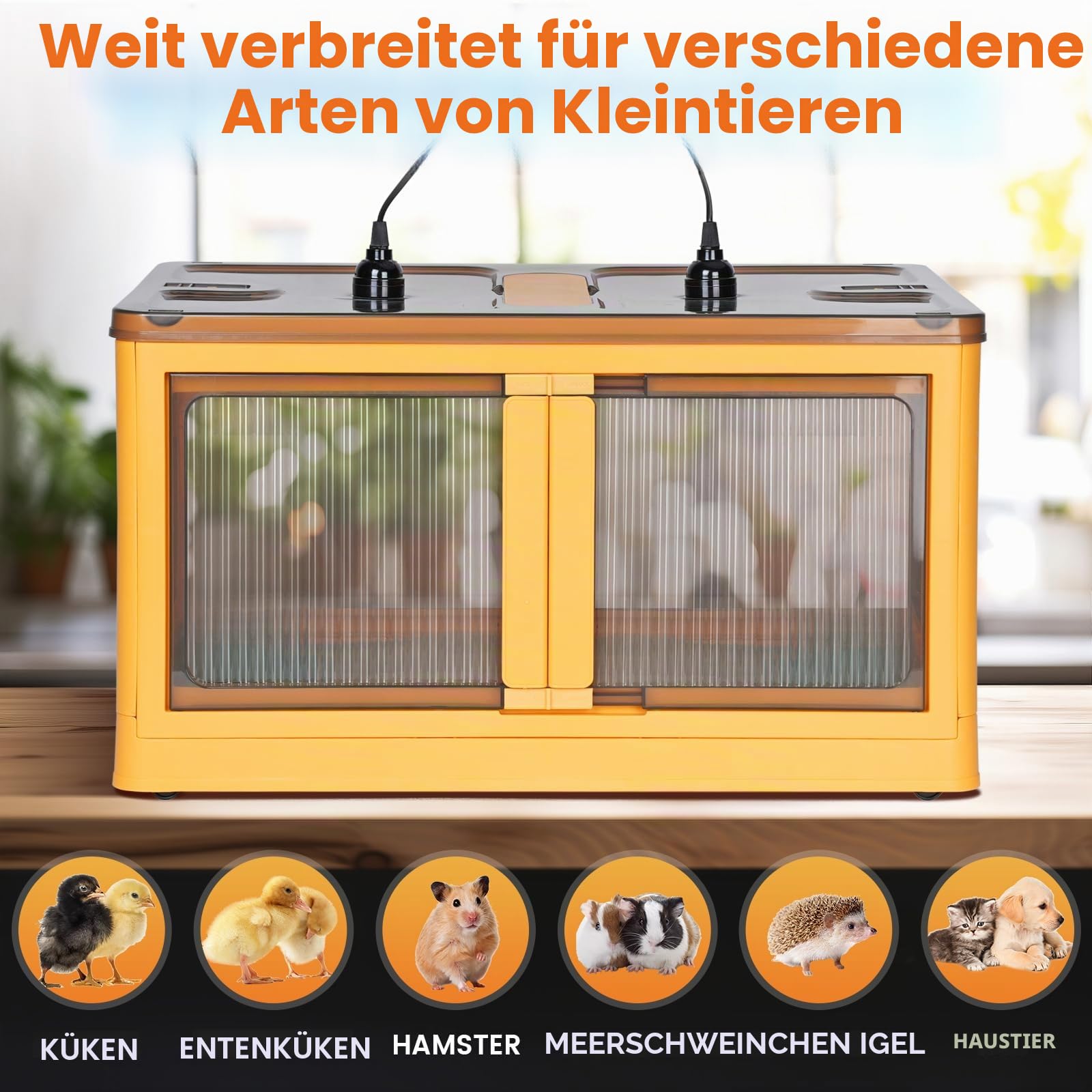 Inkubator für Küken 85L Brutkasten Faltbare Brutbox für Geflügel Küken Aufzucht Box für Enten Geflügel Reptilien und Kleintiere