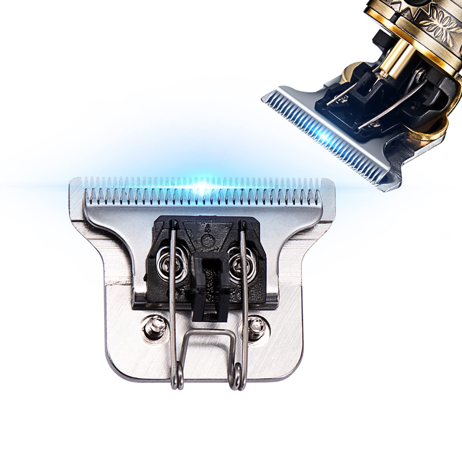 Professional Adjustable T Wide Replacement Clippers Blades T Liner Blades replacement Detachable T-Blade Replacement Blade for Detailer Trimmer Zero Gapped Blades