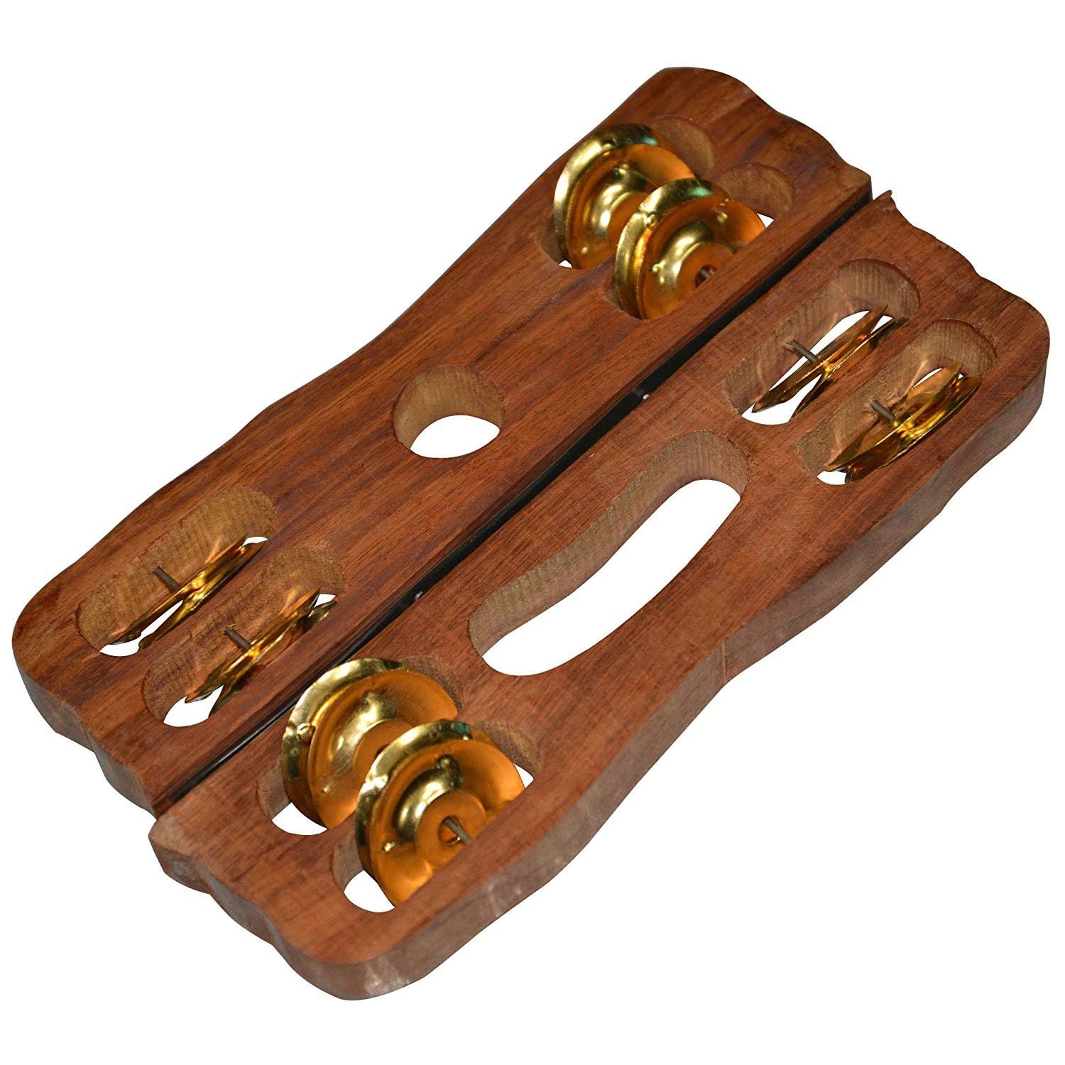 Kartal - Juego de 2 platillos de mano de percusión de madera, instrumento musical indio para Kirtan, Pooja, templo, decoración del hogar, concierto, paquete de 1 par