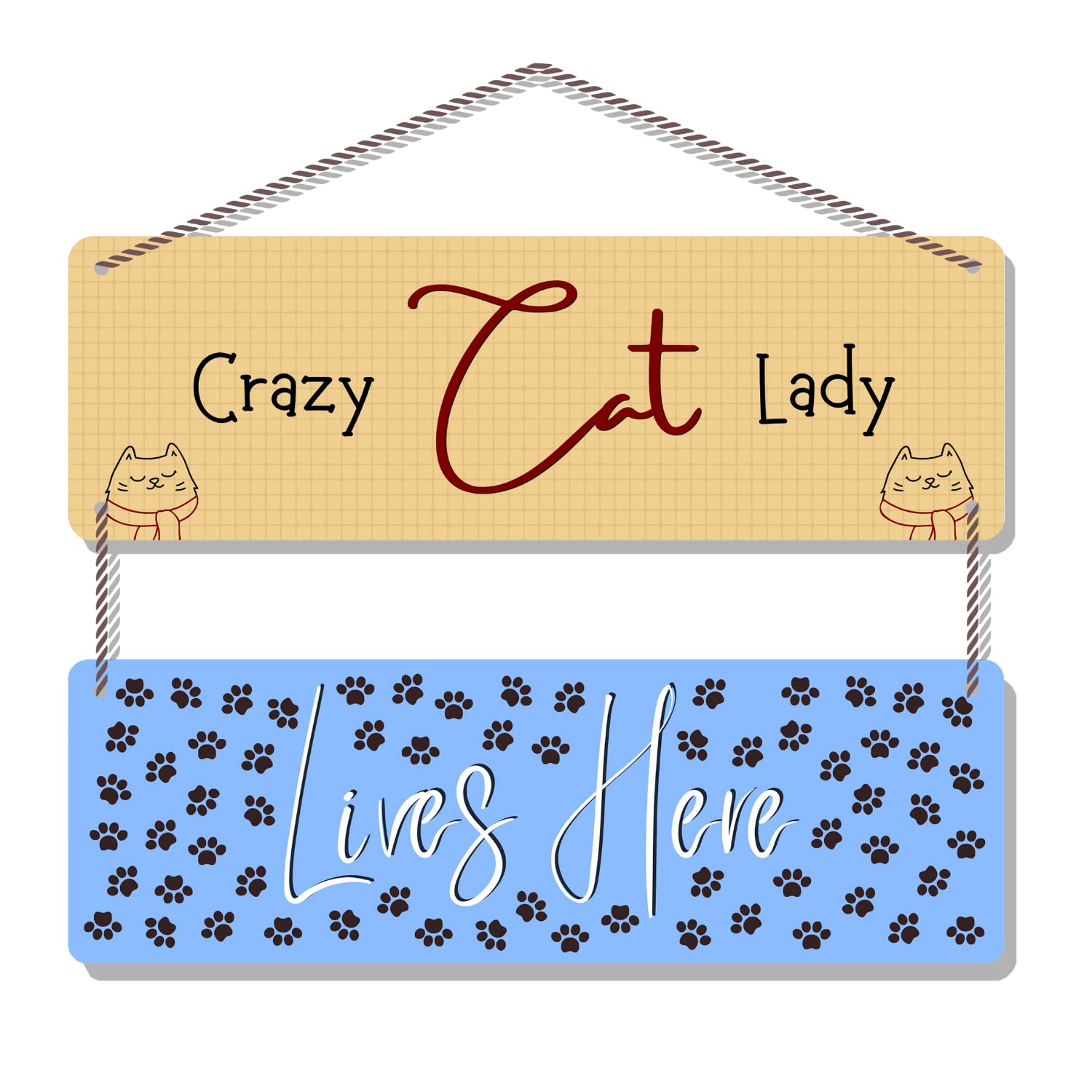 Navadey Designer Cat Lover Wooden Wall Hanging Art Wall Sign Wall Hanging | Hanger for Living Room, Home Entrance, Office & Decoration - Crazy Cat Lady Lives Here