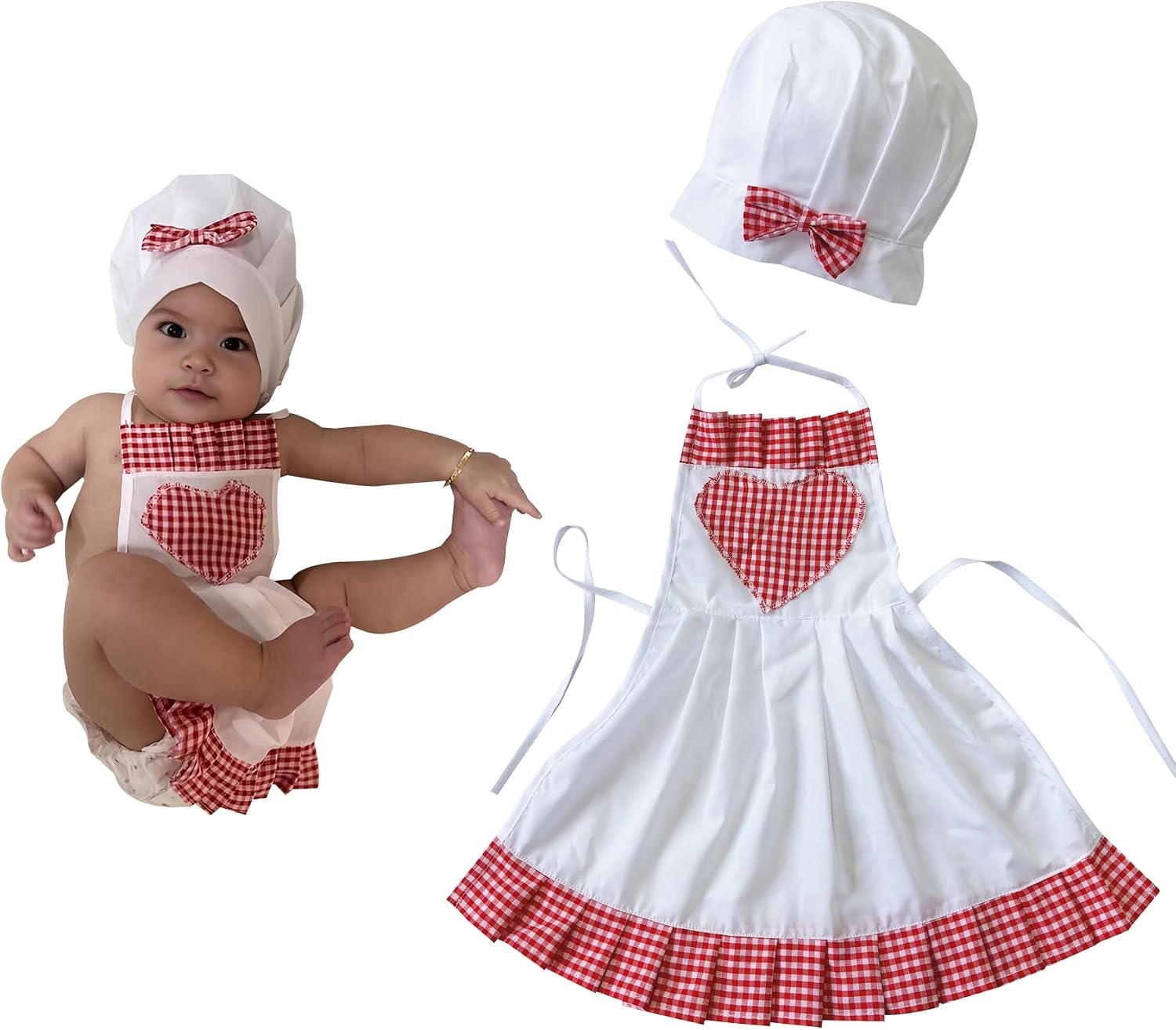Jastore Newborn Photography Prop Baby Chef Outfits Baby Photo Outfit Baby Chef Costume Chef Hat Apron
