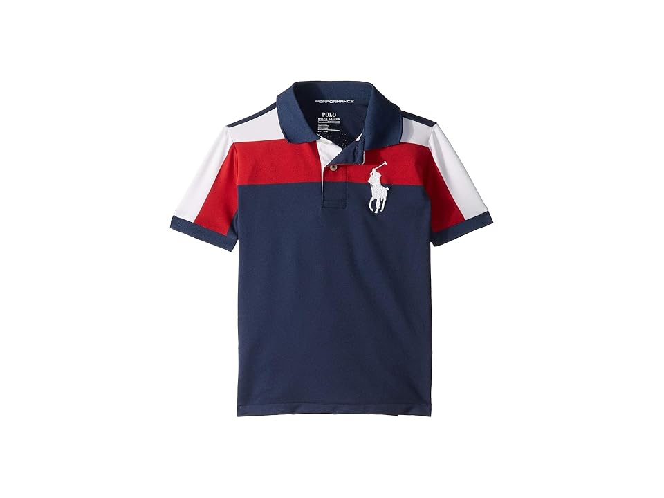 

Polo Ralph Lauren Kids Performance Lisle Polo (Little Kids/Big Kids) (Pure White Multi) Boy's Short Sleeve Knit