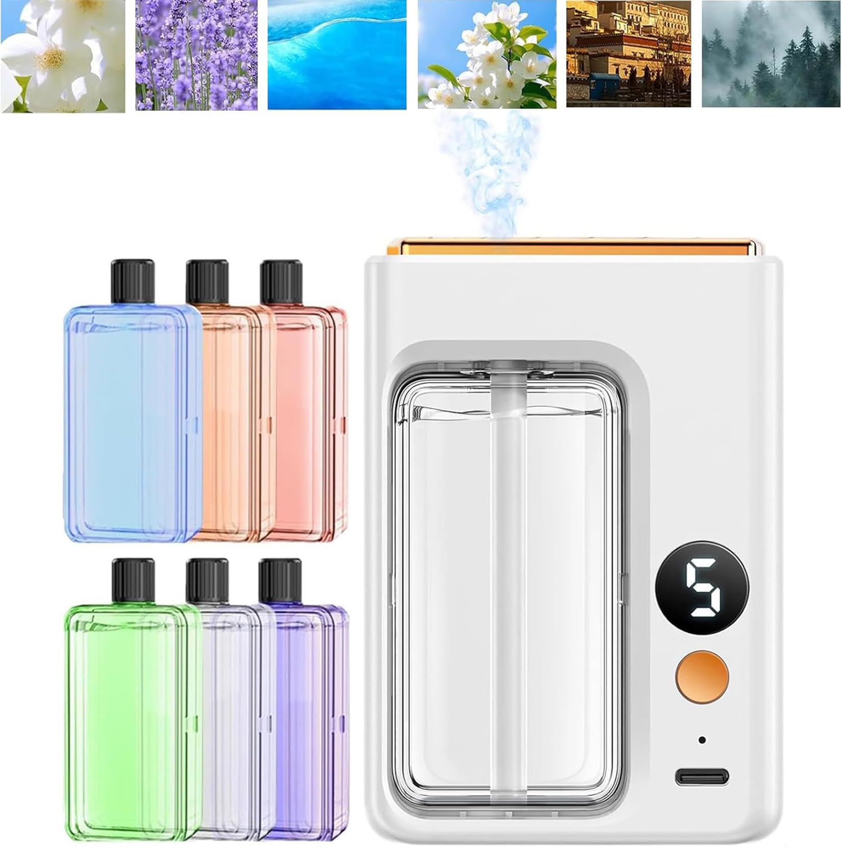 TLEVBT Automatic Aromatherapy Diffuser, Wall Mounted Essential Oil Diffuser, Intelligent Electric Aromatherapy Diffusers for Homee, Rechargeable 5