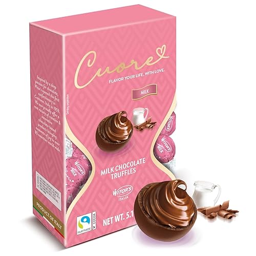 Witor's Chocolates, trufas de chocolate Cuore con relleno cremoso, trufas italianas, fabricadas en Italia, perfectas para regalar (5.11 onzas,