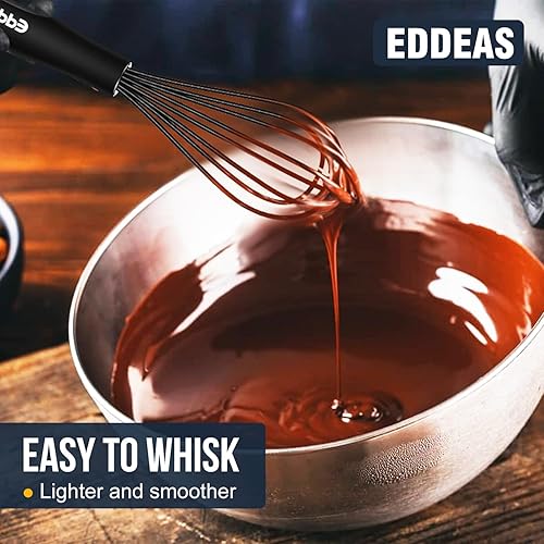 Miniatura 7 de Mini batidor de silicona, batidores pequeños antiadherentes, juego de 2 batidores (5.5 pulgadas y 7.5 pulgadas), resistentes al calor (450 F),