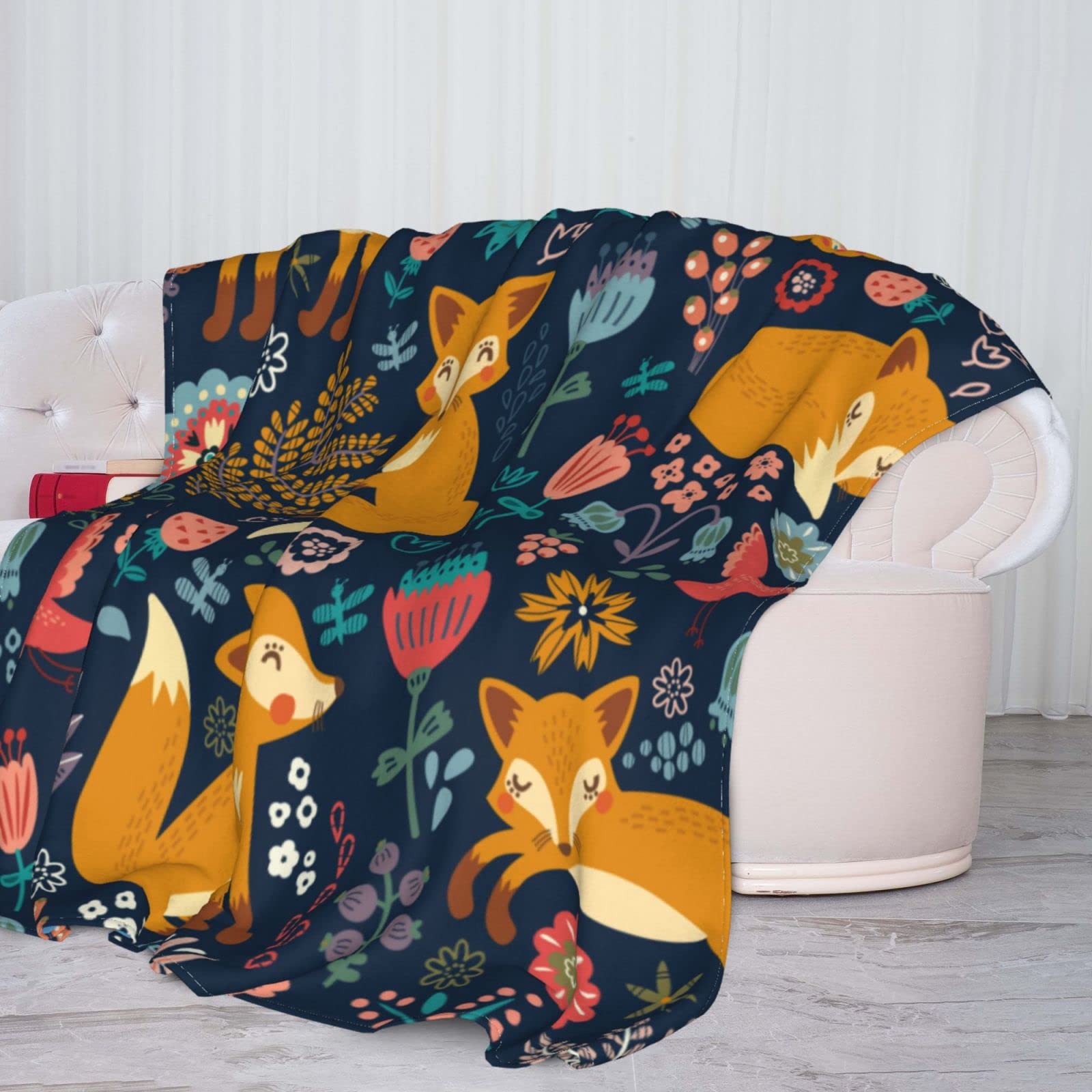 Decke Mit Fuchs Wald Design – 127x152 Cm, Weich, Für Couch, Bett & Camping