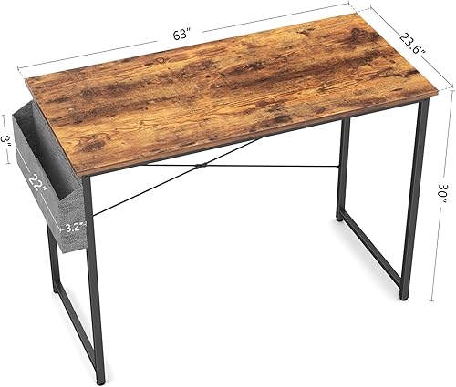 Miniatura 10 de Cubiker Escritorio para computadora de 40 pulgadas, escritorio de estudio y escritura para oficina en casa, mesa para computadora portátil de estilo