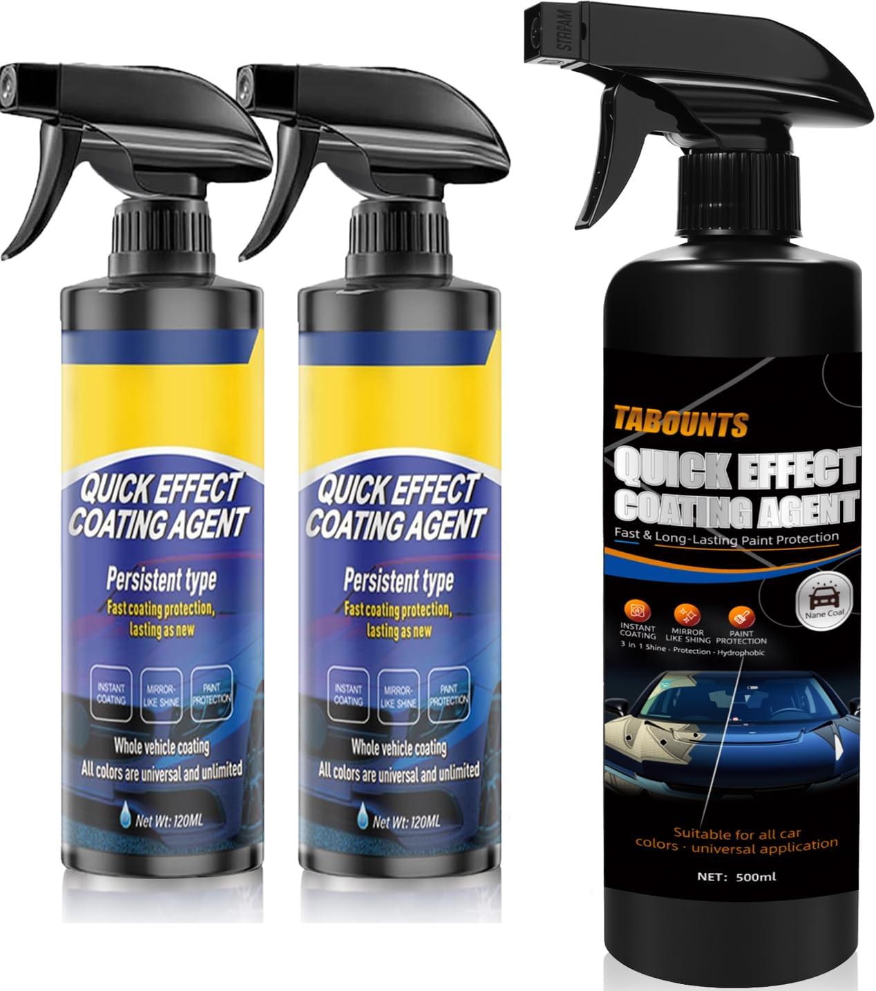 2 Pack Quick Effect Coating Agent for Car+500ml Quick Effect Coating Agent for Car