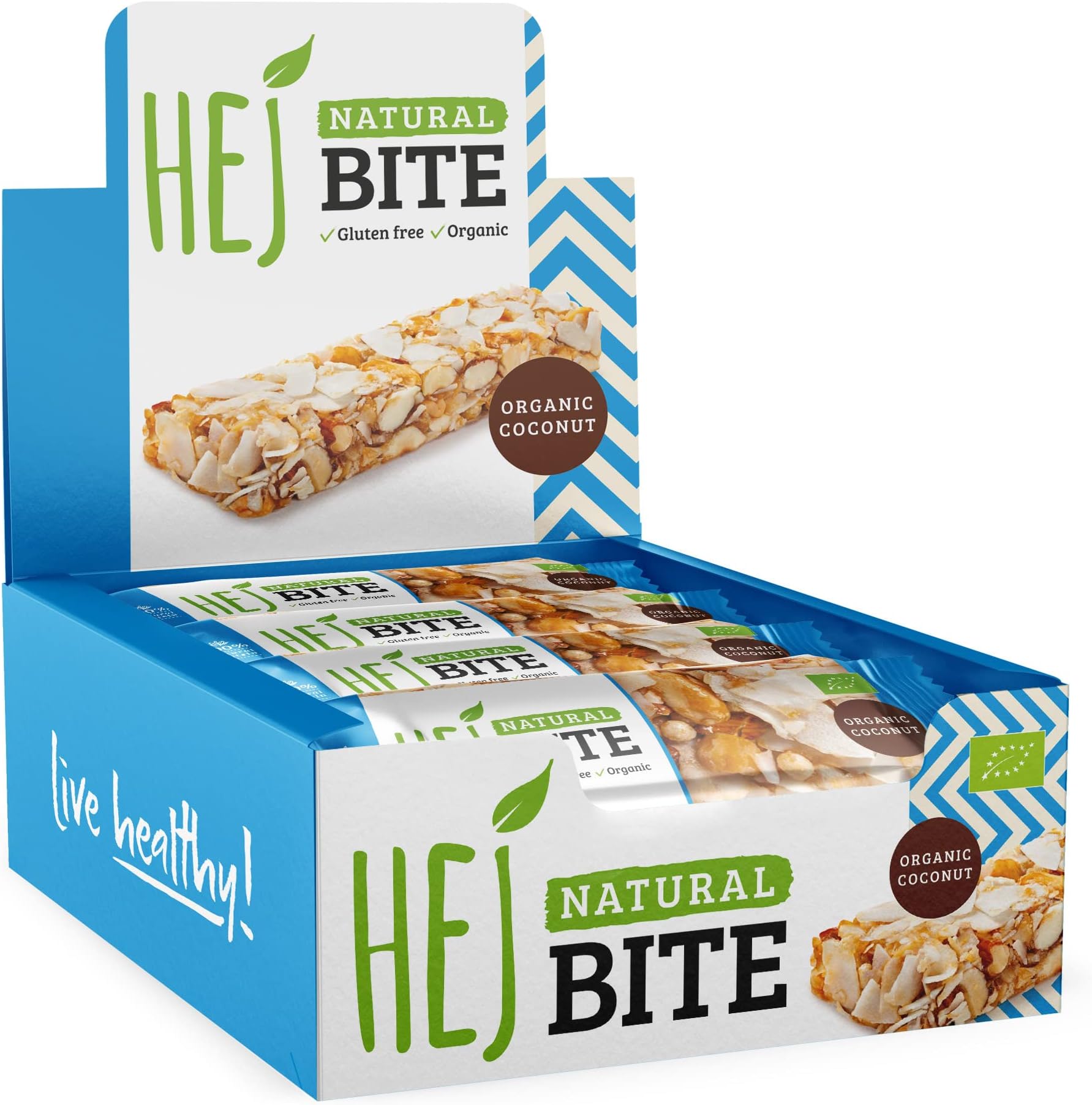 HEJ Natural Bite 12x40g Organic Coconut