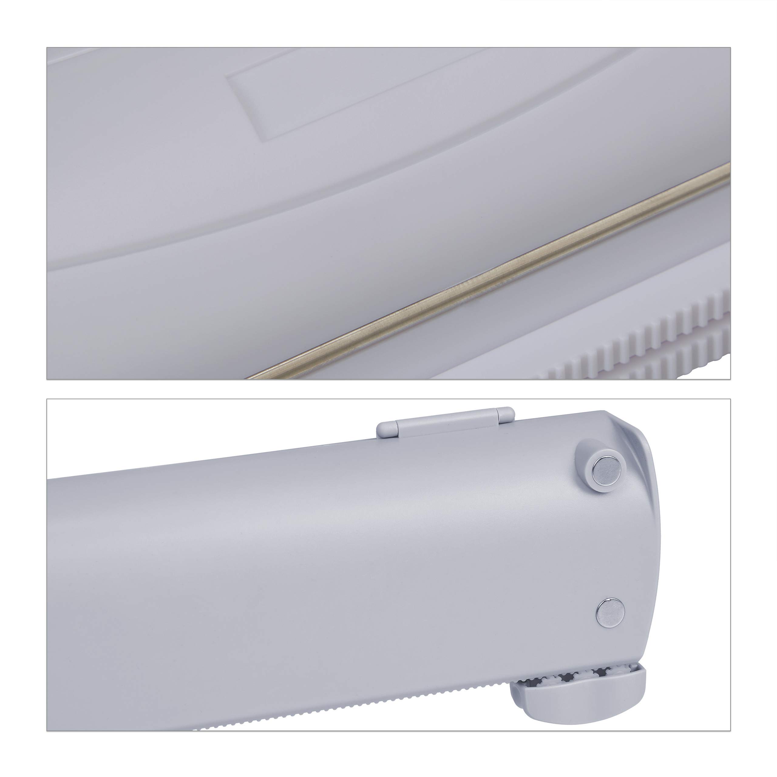 Relaxdays Distributeur film alimentaire, lot de 2, pour papier aluminium et cellophane, fenêtre de visualisation, gris