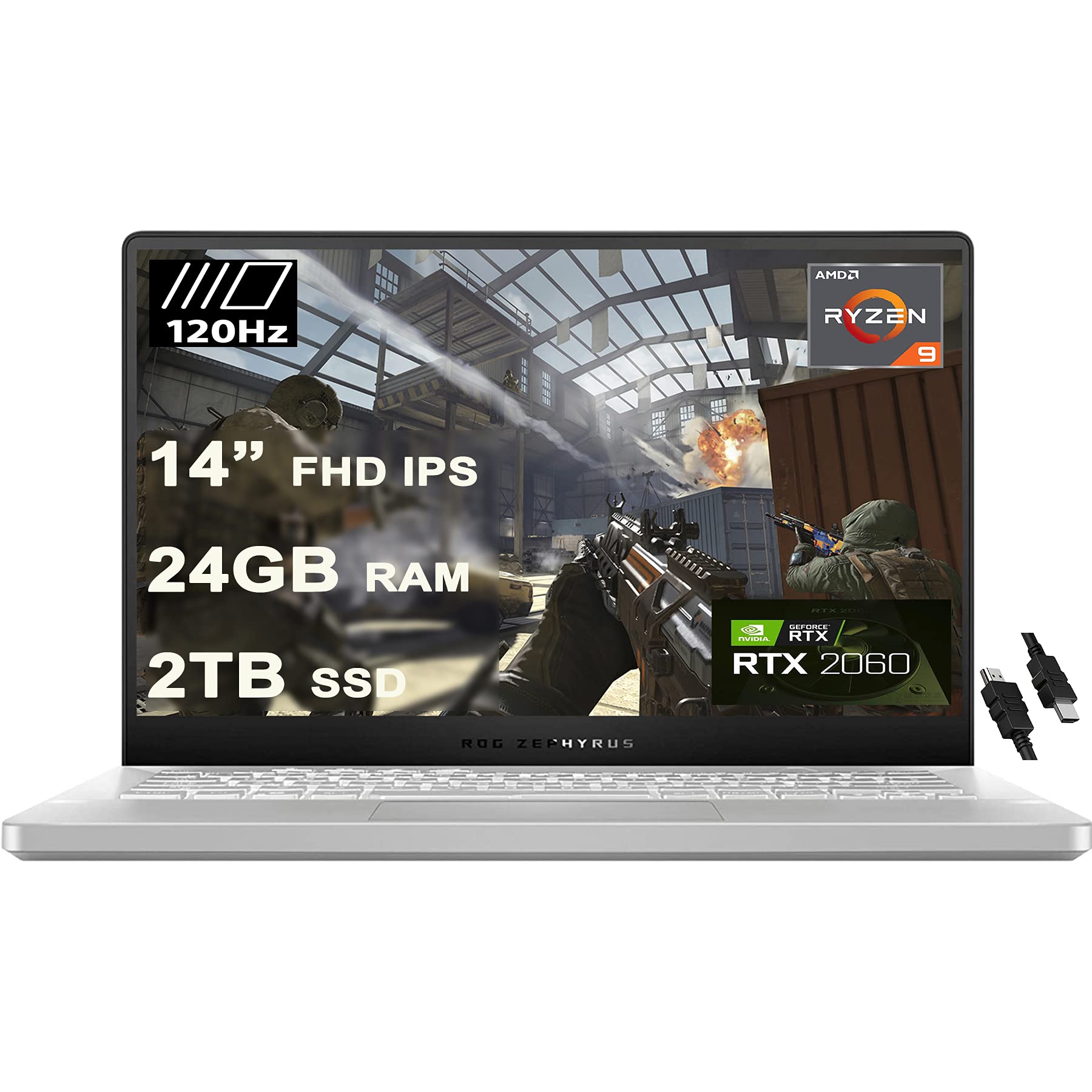 2020 Flagship Asus ROG Zephyrus G14 VR Ready Gaming Laptop 14" FHD 120Hz AMD 8-Core Ryzen 9 4900HS (