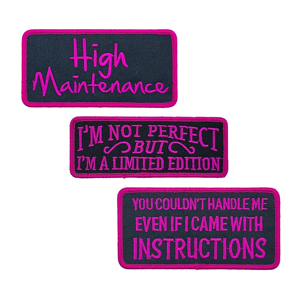 Hot Pink Alphabet Letter Patches, I'm Not Perfect But I'm A Limited Edition Embroidered Iron on Patches, Girl Power Gifts