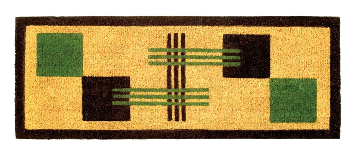 Kokos Fußmatte Kokosvelour Schmutzfang, Quadrate, extra Gross XXL, sehr robust, wetterfeste Türmatte, Fußabtreter, 120 x 45 x 1,5 cm