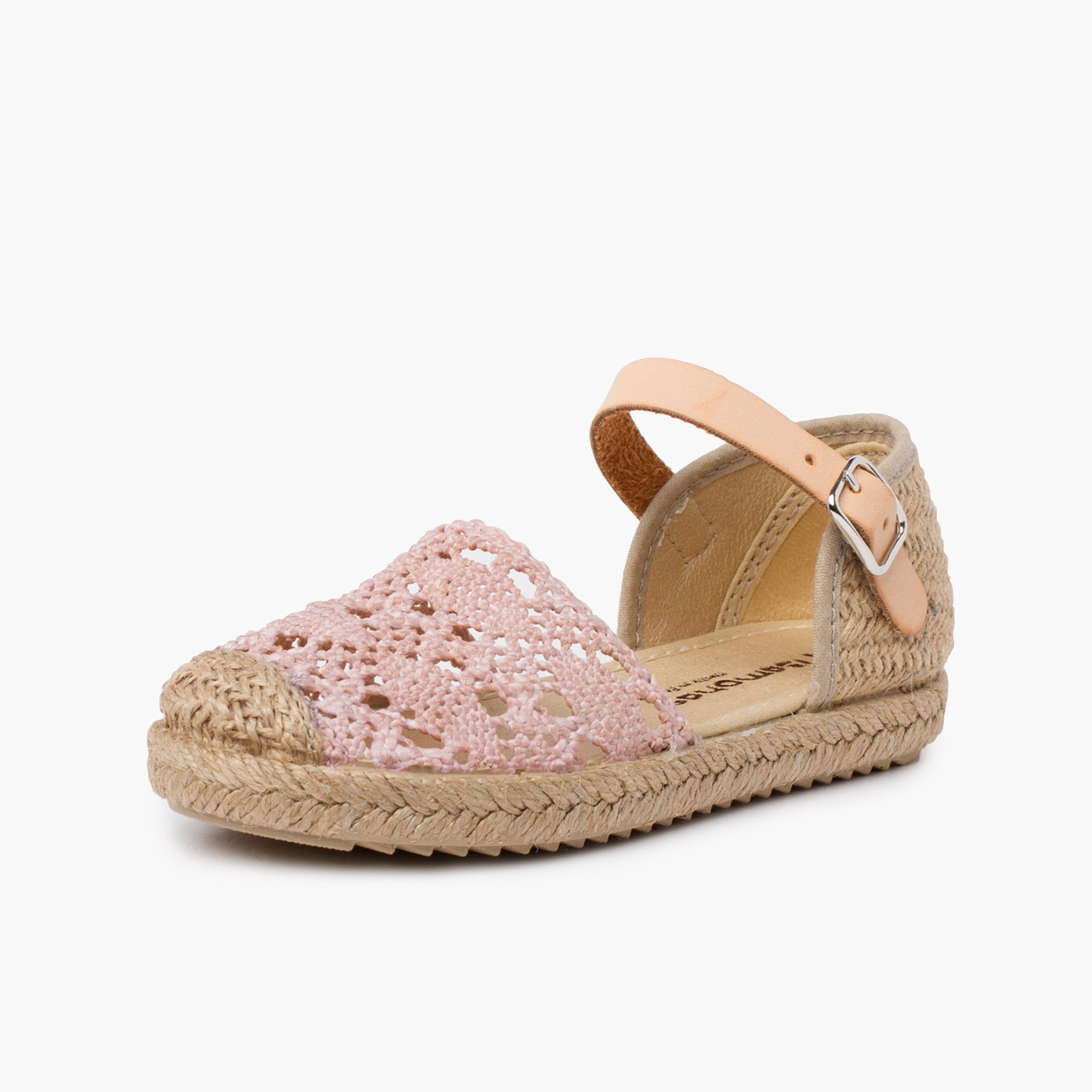 Pisamonas Sandale Espadrille en macramé pour Fille avec Boucle
