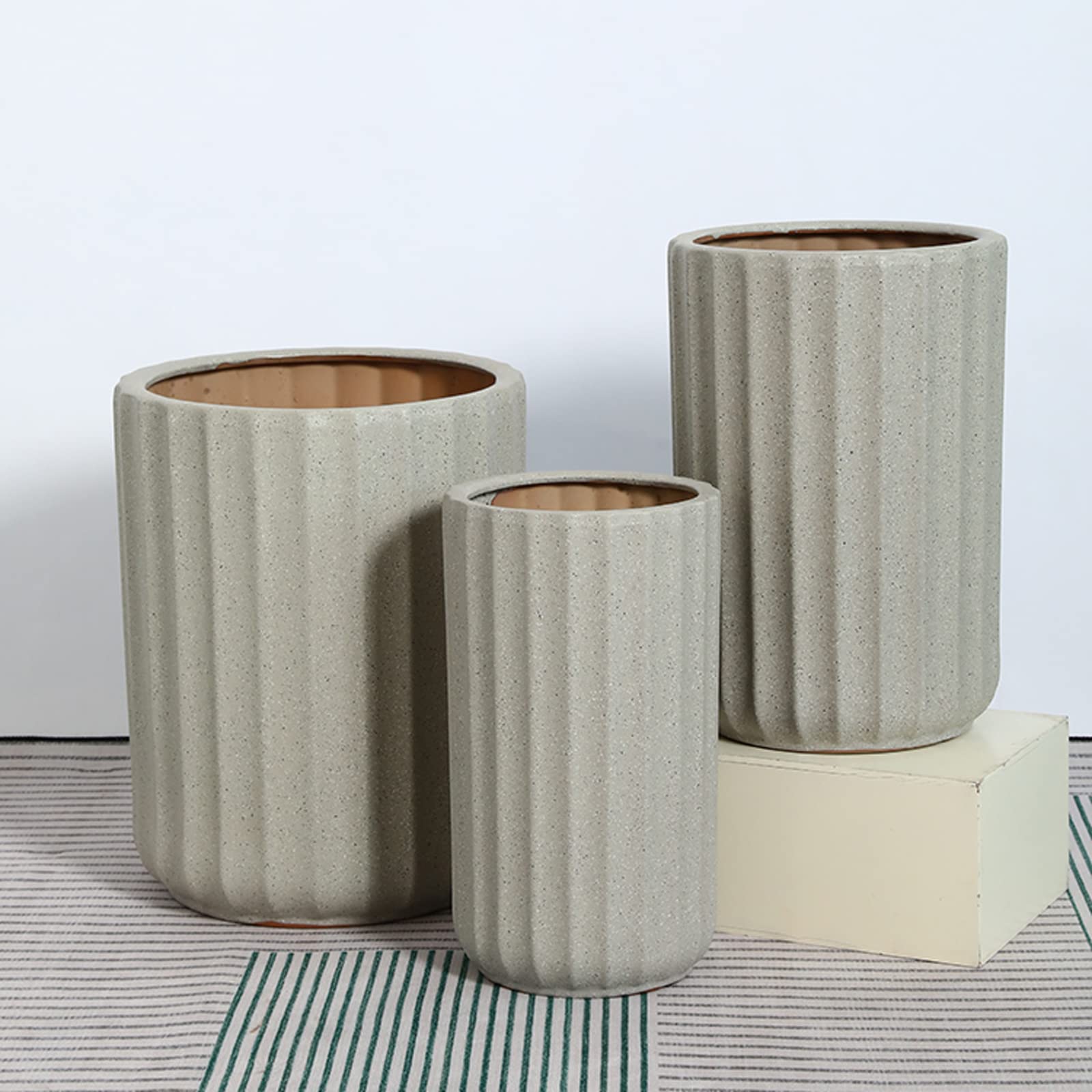 Vasi da Giardino Vasi per fioriere in Ceramica Geometrica, Vaso da Fiori Stile Puntini d'inchiostro con Foro di drenaggio per Piante grasse Serpente Orchidea Cactus