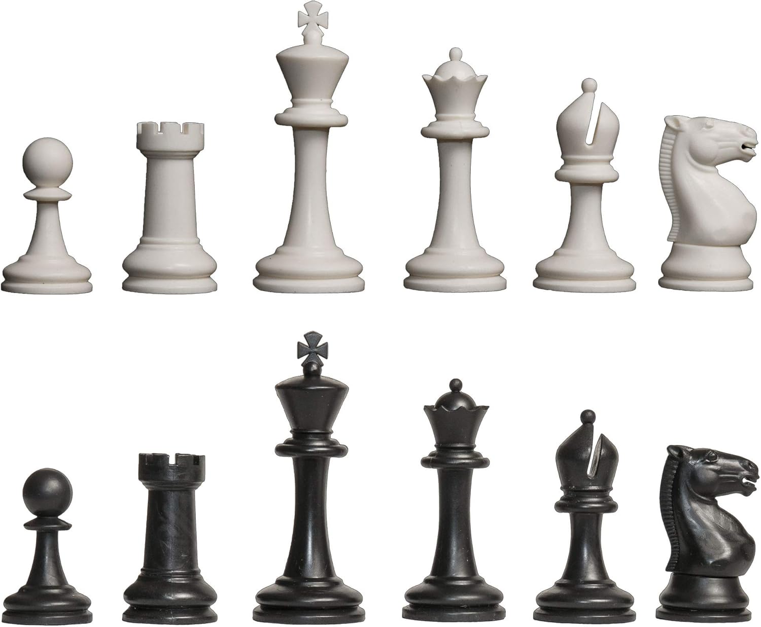Competition Plastic Chess Set - Pieces Only - 3.75" Black & White