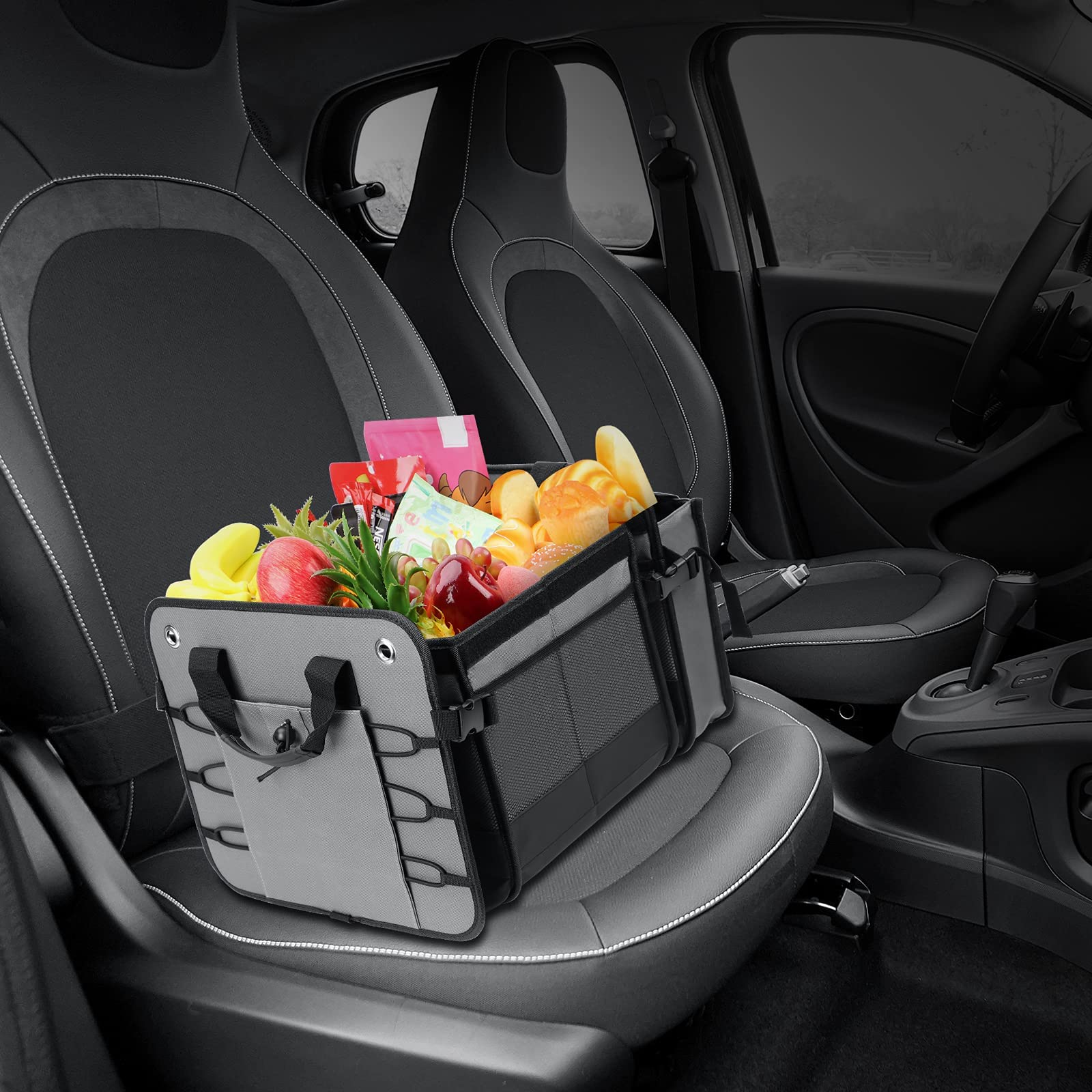 EASYBERG Large Trunk Organizer With Built-in Leakproof Cooler Bag, 600D Black Oxford - View #2