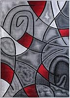 Vista 24 de Masada Rugs, Alfombra moderna y contemporánea, turquesa, gris y negro (5 pies x 7 pies)