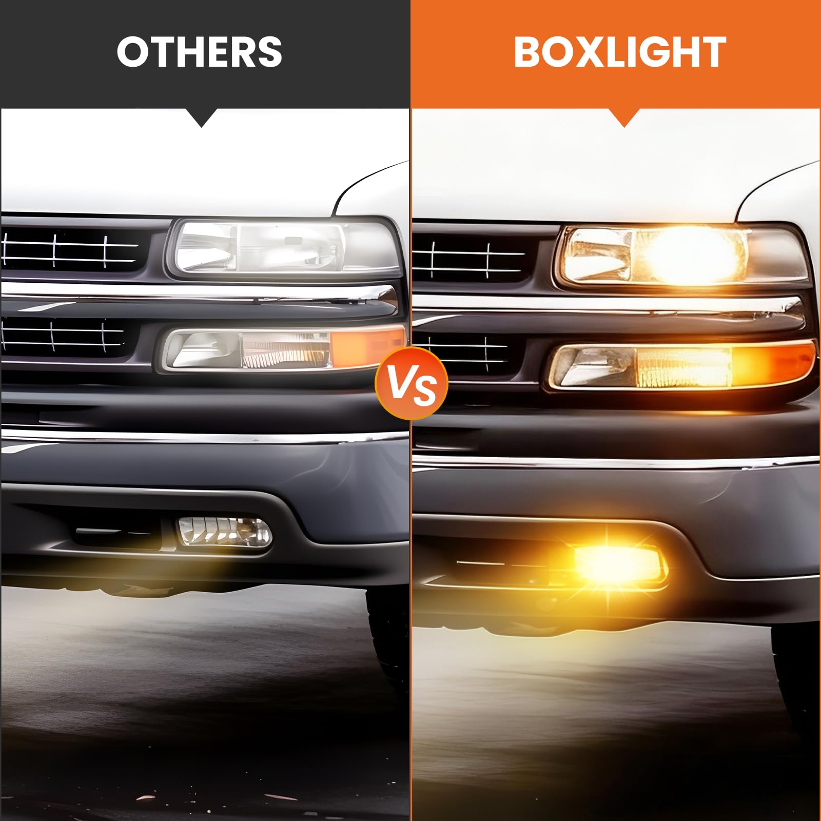 Fog Lights Compatible with 1999-2002 Chevy Silverado 1500 2500/2001 2002 Silverado 1500HD 2500HD 3500/2000-2006 Tahoe Suburban 1500 2500(Clear Lens) — view 5