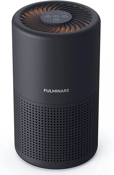 Air Purifiers for Bedroom, FULMINARE H13 True HEPA Air Filter, Quiet Air Cleaner With Night Light,Portable Small Air Purifier for Home, Office, Living Room Black