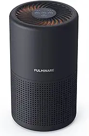Purificadores de ar para quarto, filtro de ar HEPA verdadeiro FULMINARE H13, filtro de ar silencioso com luz noturna, purificador de ar pequeno portátil para casa, escritório, sala de estar, preto