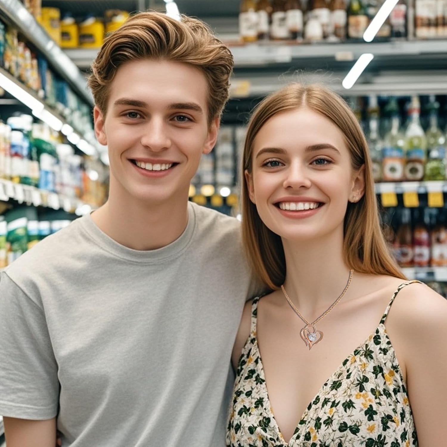 Heart Pendant Necklace for Women, Forever Love Heart Necklaces with Birthstone Pendant Anniversary, Birthday Gift for Wife Mothers - Image 4