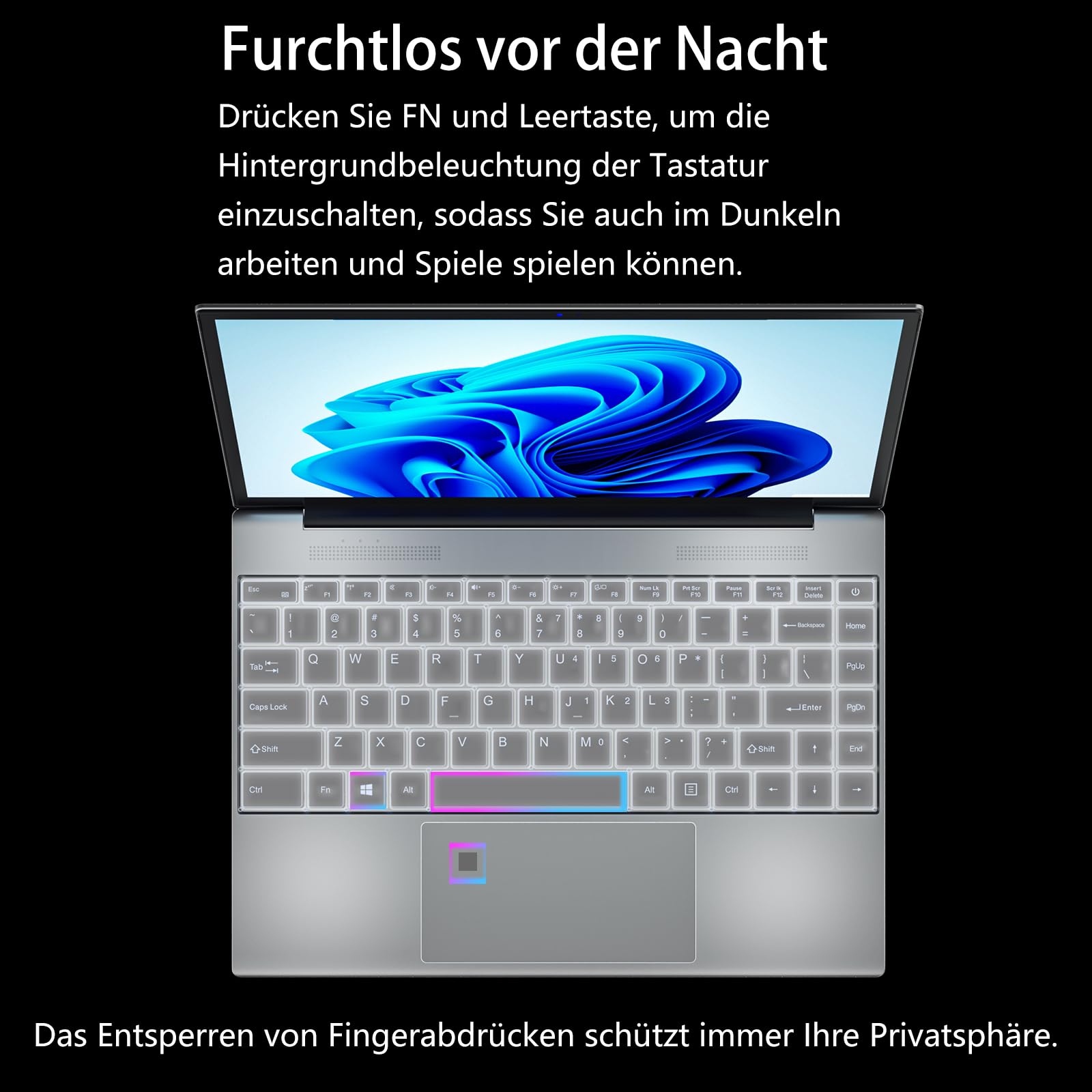 13,5-Zoll tragbarer Touchscreen-Laptop, (16 GB RAM, 512 GB SSD), 3K (3000×2000) IPS, Celeron N95-Prozessor mit bis zu 3,4 GHz, hintergrundbeleuchtete Tastatur, Fingerabdruckentriegelung, W11