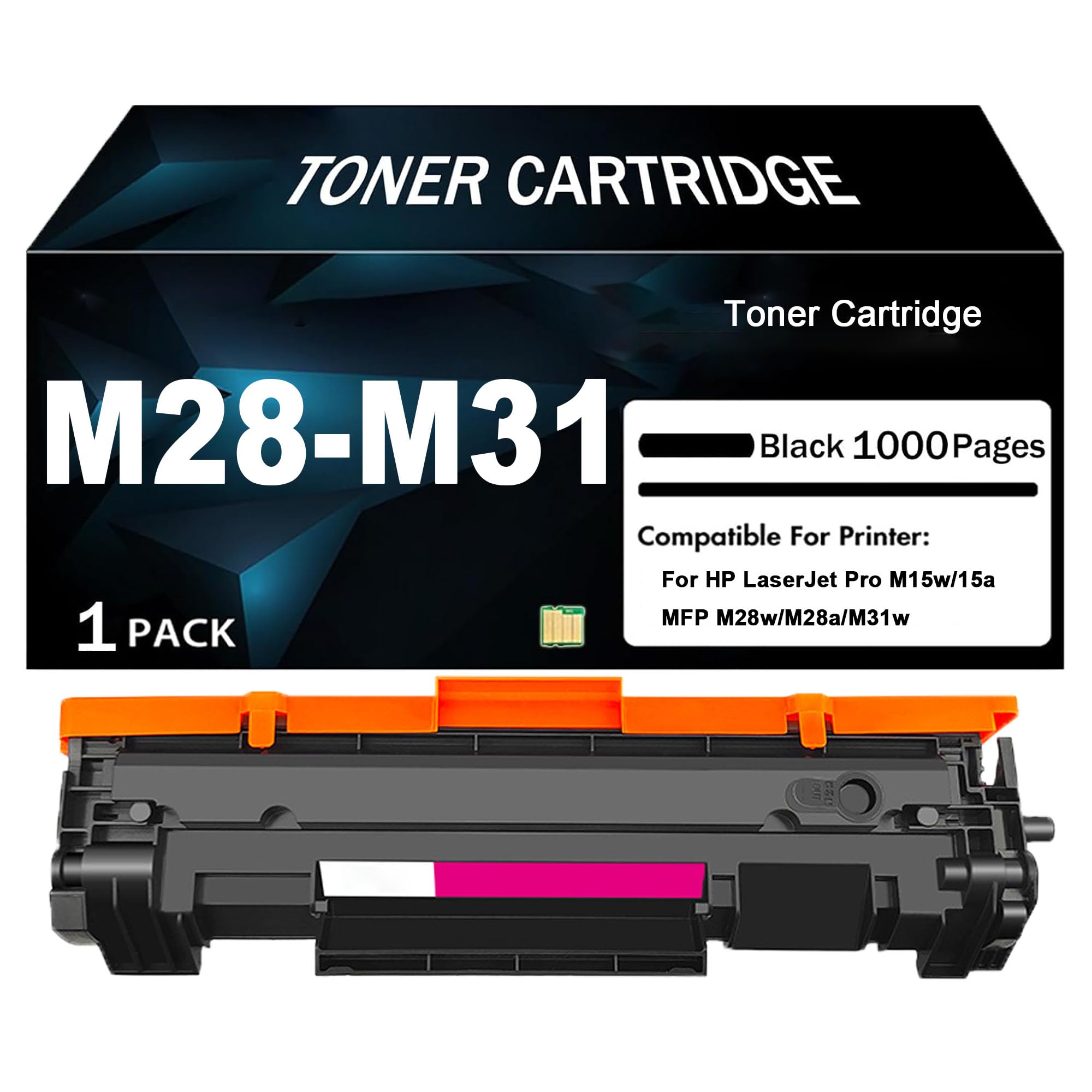 Cartuccia toner compatibile M28-M31 di ricambio per stampante per HP LaserJet Pro M15w/15a/MFP M28w/M28a/M31w, facile da installare e utilizzare, 1000 pagine,Black-1pcs