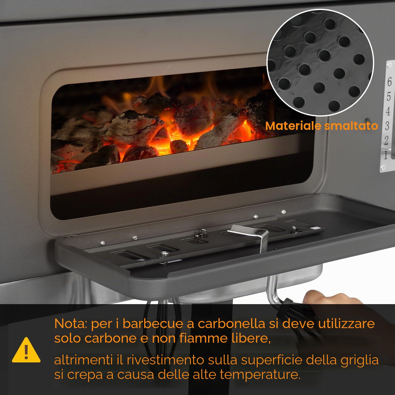 TLSUNNY Barbecue a Carbone, Grande XXXL Barbecue a Carbonella con 2PCS Ruote, Griglia BBQ con Coperchio, BBQ Carbonella con Camino, Regolabile in Altezza, Grigio, 152x150x60cm