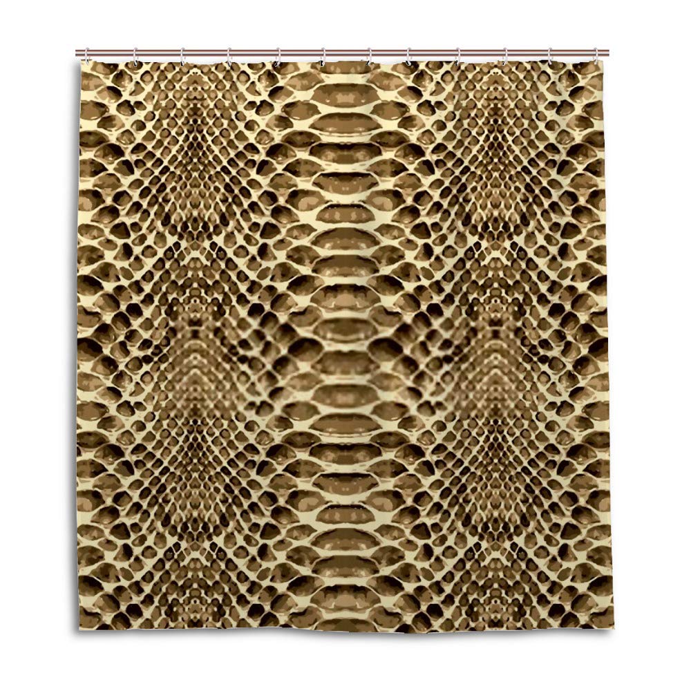 Rideau de douche en tissu haut de gamme CHEHONG texture reptile avec crochets inclus