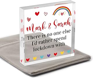 Personalised Lockdown Gifts For Him Her Couples - With Grey Bag - Lockdown Rainbow Gifts for Boyfriend, Girlfriend, Husband, Wife - Lockdown Isolation Quarantine Keepsake - Valentines Gifts