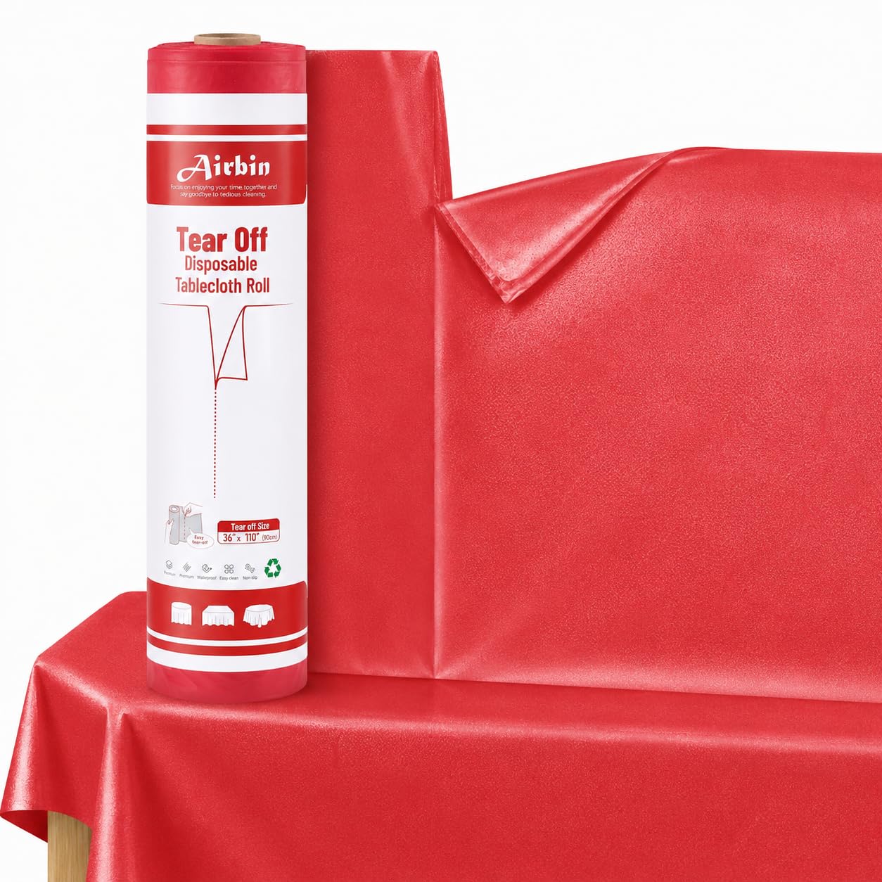 Plastic Table Cloth Disposable, Tear Off 110 Ft X 54 In Plastic Table Cover
