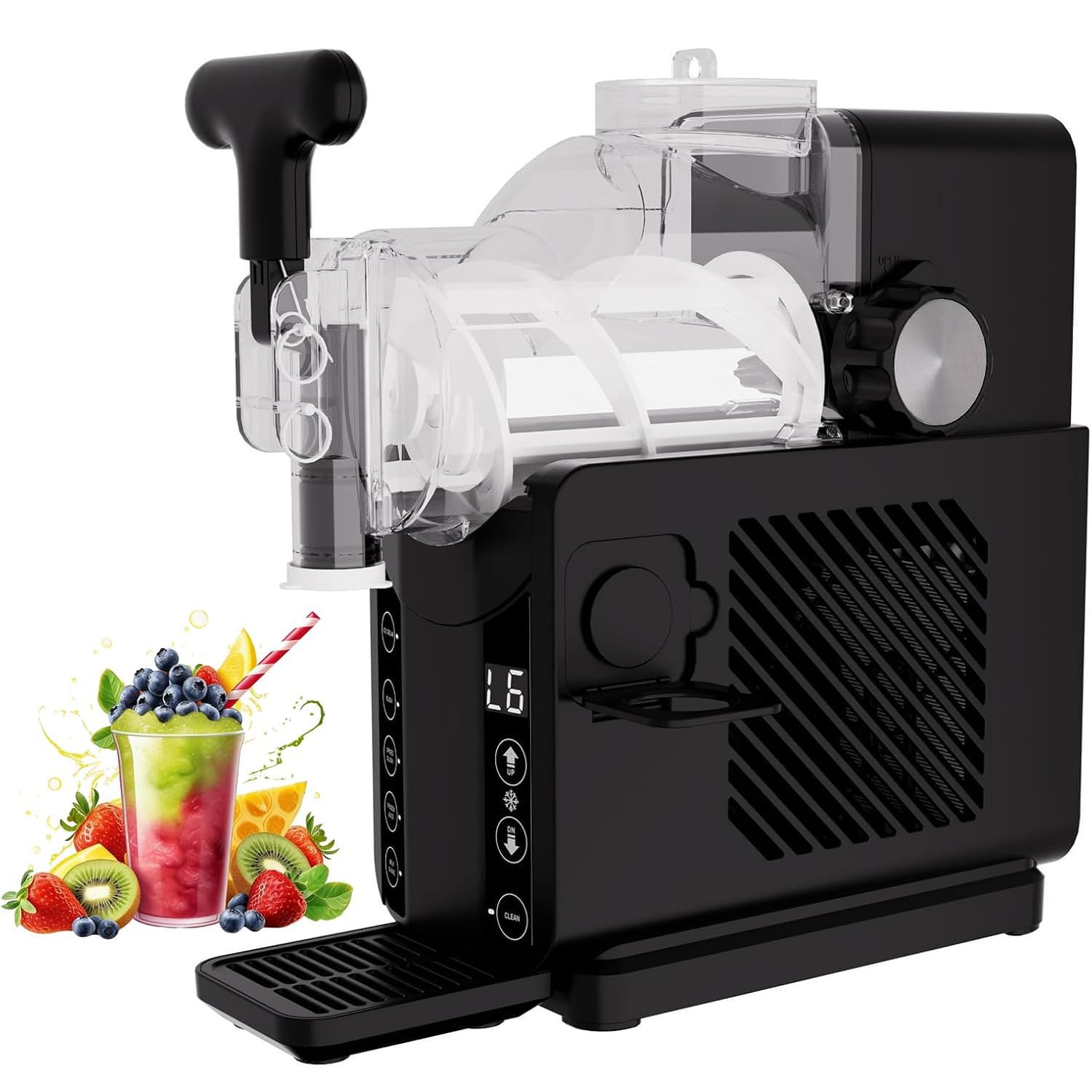 WEIZIIA Slushie Machine for Home, No Ice Needed Frozens Drink Maker with LED Touch Display & 5 Preset Programs, 2L Self-Cleaning Slushie Machine for Margarita, Cocktails, Milkshakes, Frappe Black