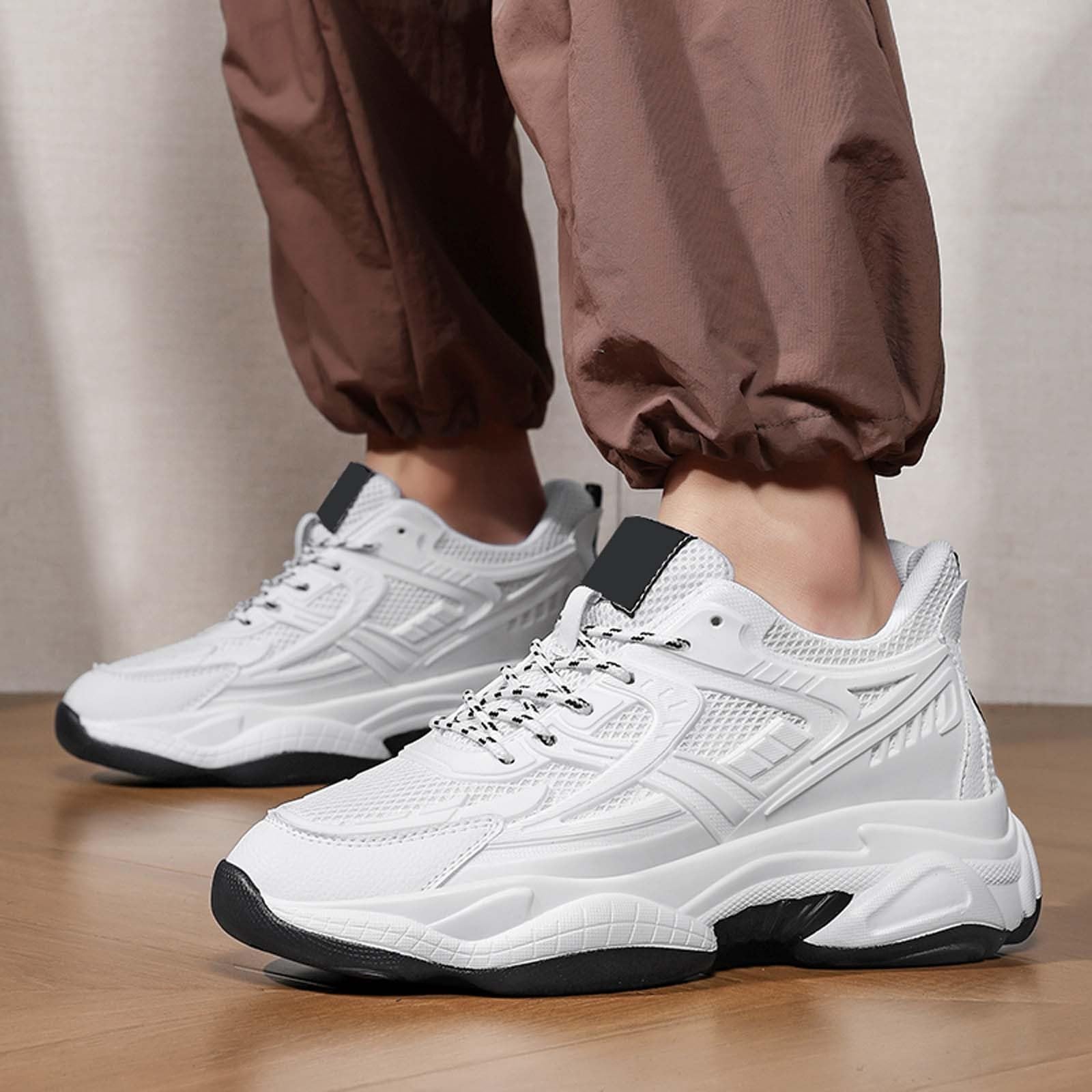 Scarpe Uomo Leggere Sneakers Uomo Pelle Scarpe Estive da Ginnastica Traspiranti Mesh Corsa Sportiva Casual Antiscivolo Comode Leggere Passeggio Sneaker Trekking