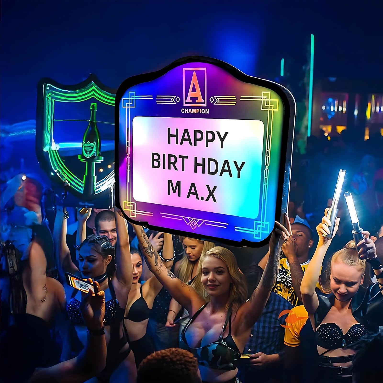 Letrero LED VIP For Botellas Con Cambio De Color Tablero De Letras Personalizable Con Letras Intercambiables For Fiestas En Discotecas Bares Y Clubes