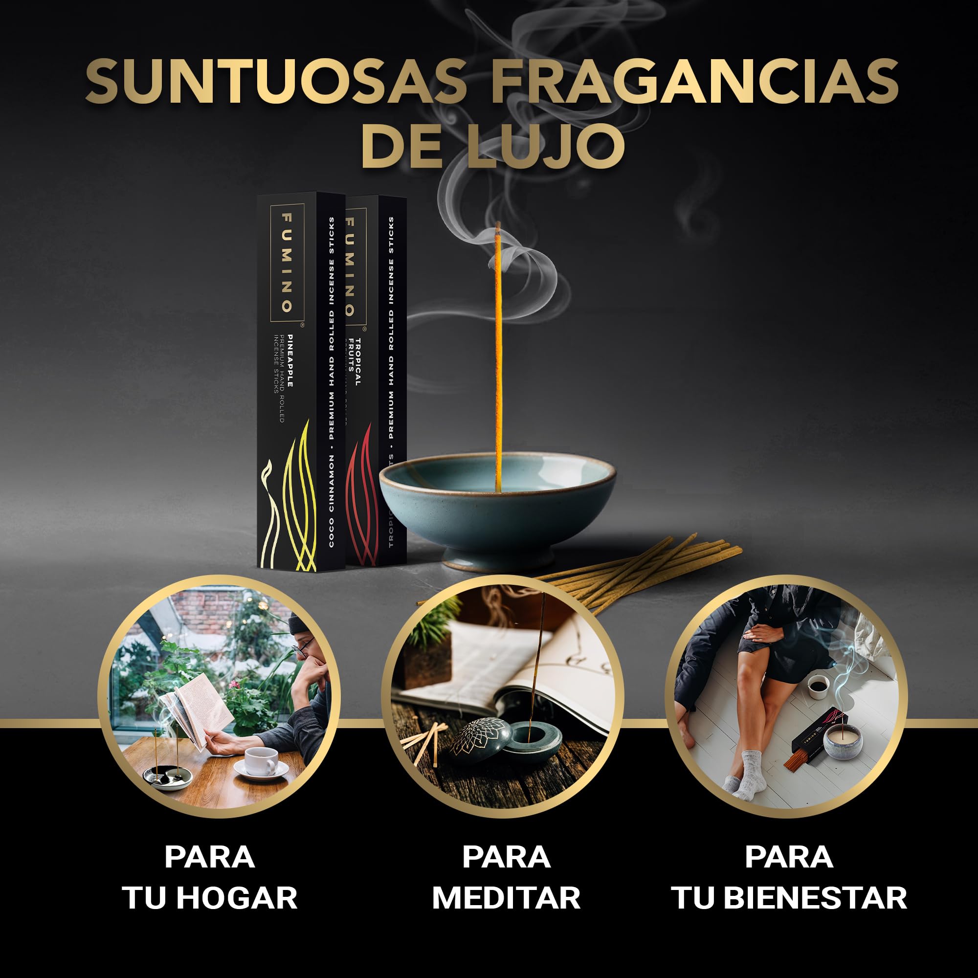 Incienso Esencial Fumino Lote 6 Cajas 84 Varillas Masala Agarbatti Naturales 90g