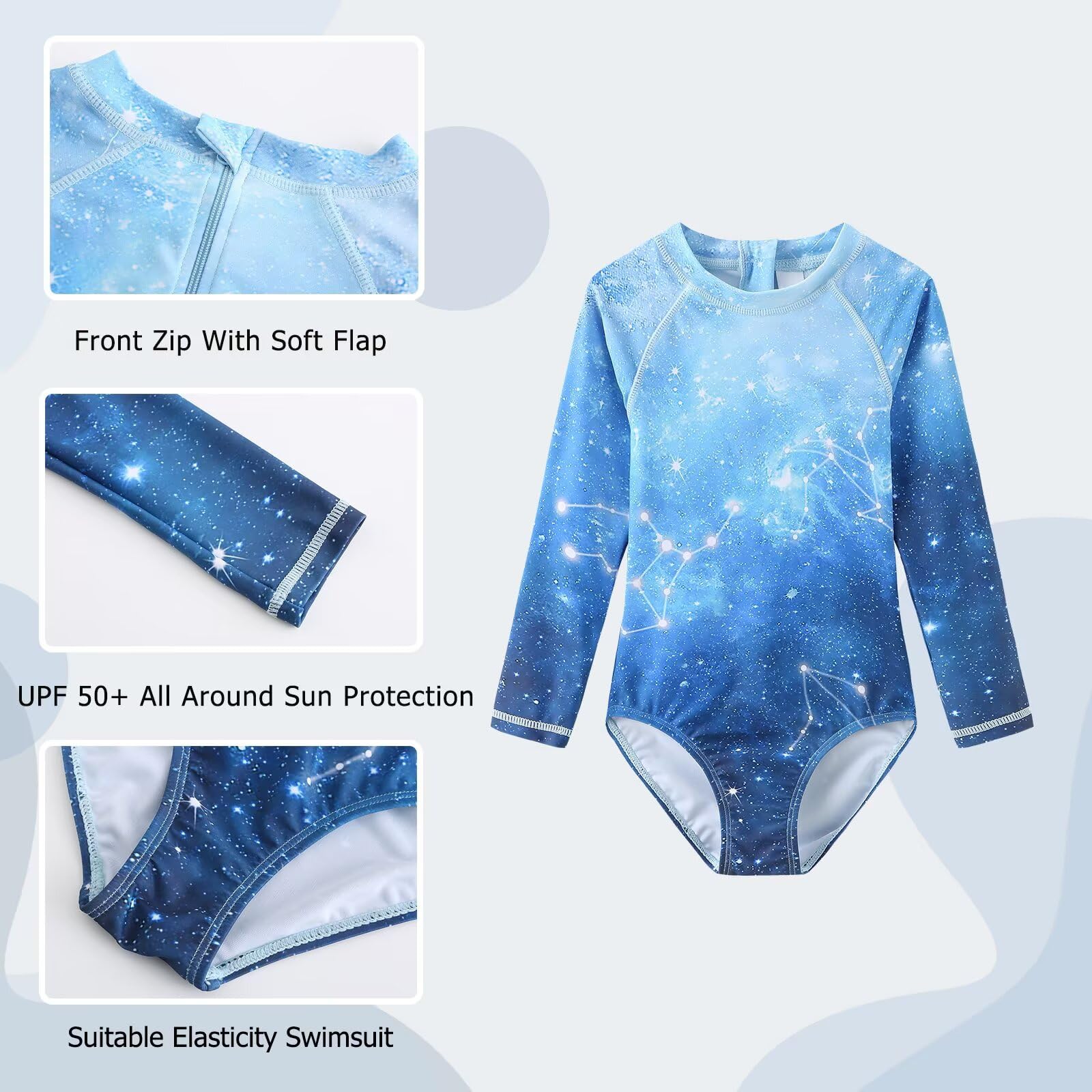 Traje de baño de manga larga para niñas, traje de baño de una pieza, traje de baño de playa hawaiano, traje de baño para niñas 6-