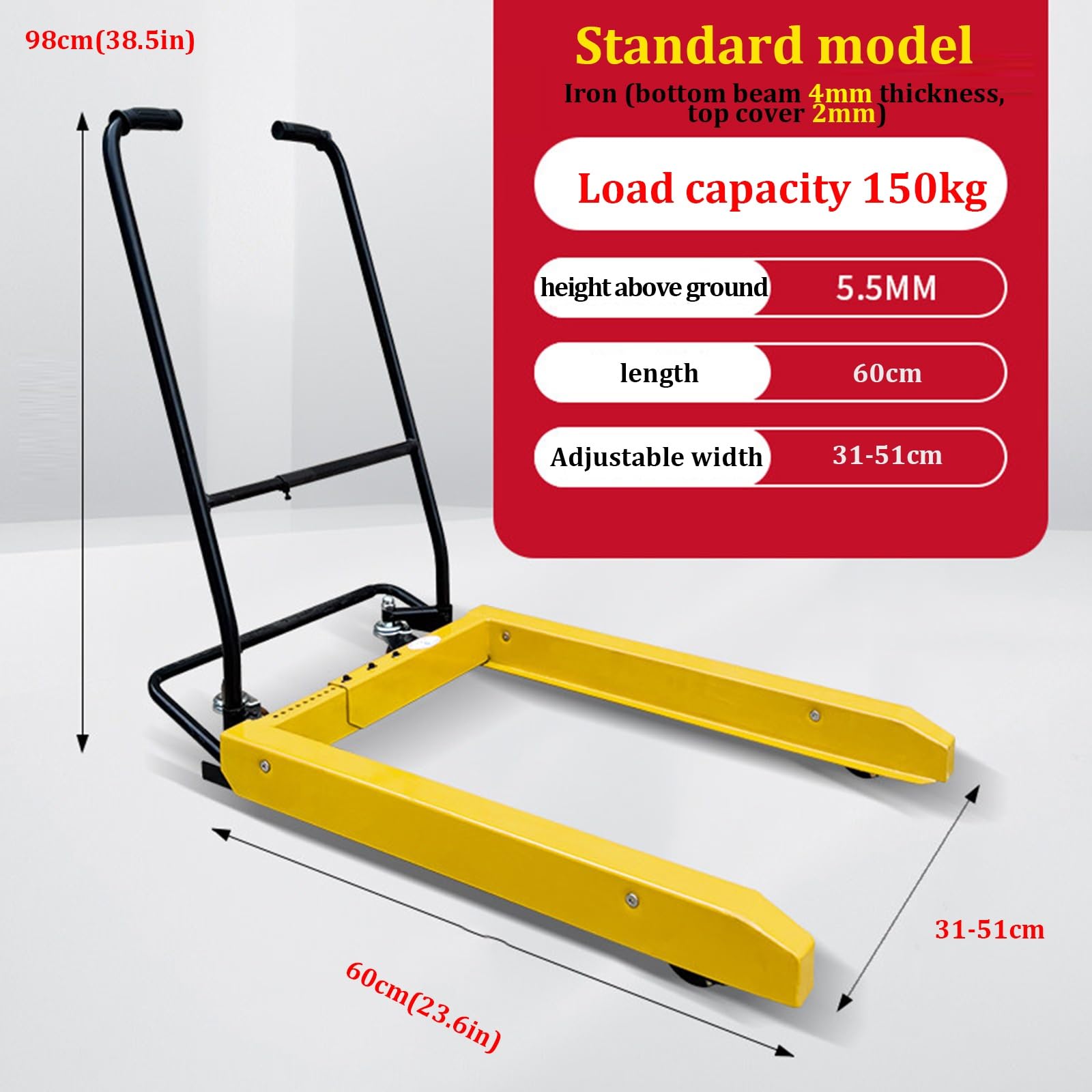 Carretilla elevadora de Pedal para contenedores, Capacidad de 330 Libras