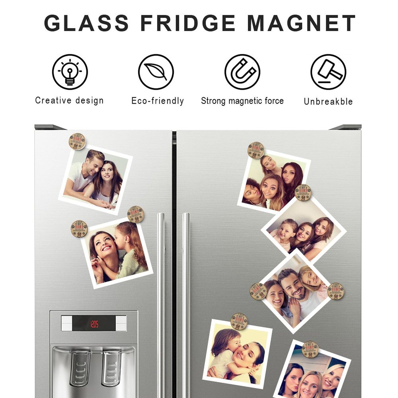 Kühlschrankmagnete aus Glas, starke Magnete, Aufschrift "A House Is Not A Home Without A Golden Retriever", Schließfachmagnete mit Tiermotiven, Tiermotiv, Welpen, schöne Kühlschrankmagnete