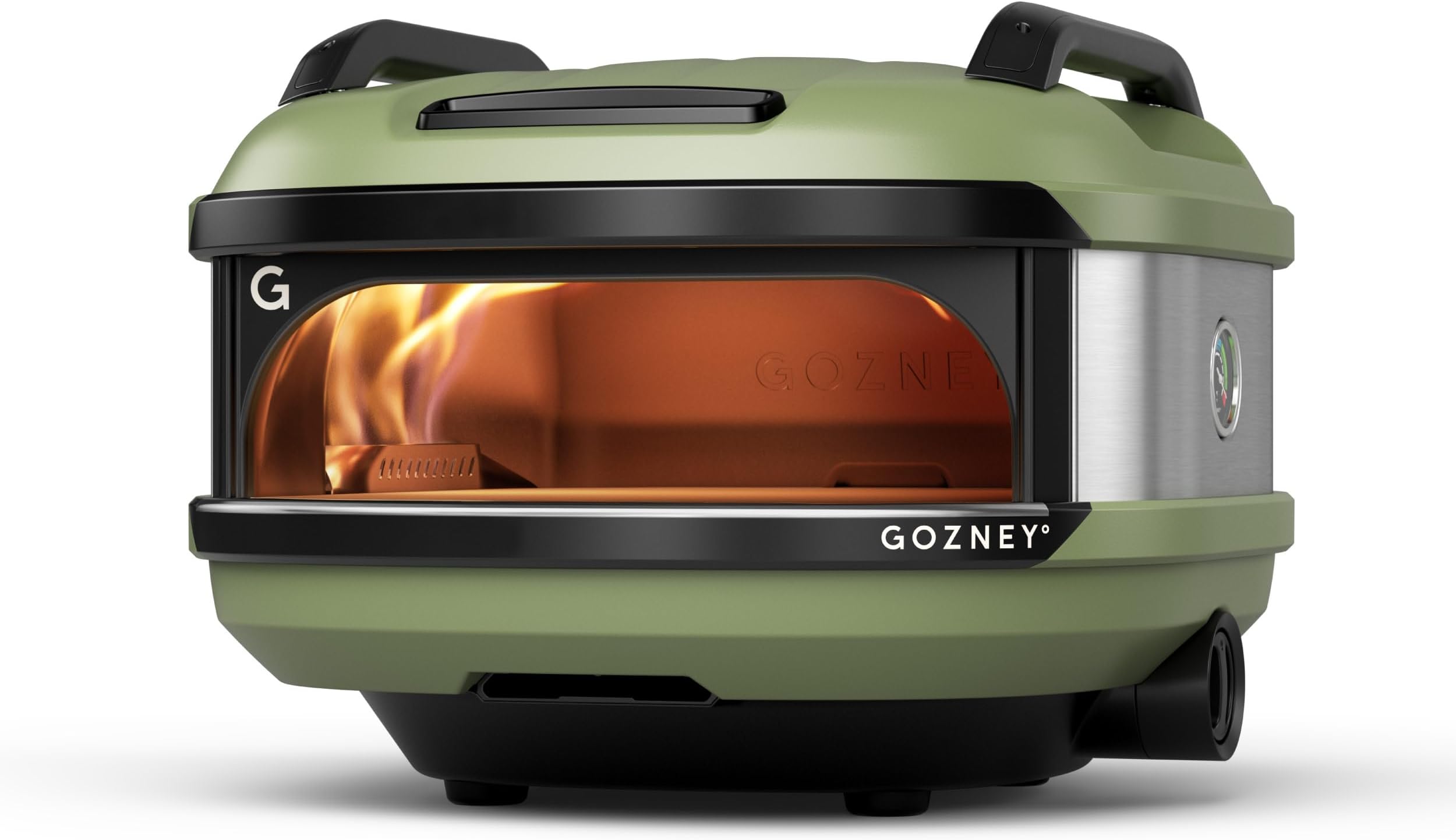 Tread Portable Pizza Oven, Olive, Makes 12” Pizzas - Revolutionary Lateral Gas Burner, Quick Heat Up, Lightweight & Rugged Design