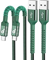 Vista 38 de Cable USBC de 10 pies, paquete de 2 cables largos USBC de carga rápida, cable trenzado de nailon USB C a USB C cargador de iPhone compatible