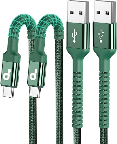 Miniatura 38 de Cable USBC de 10 pies, paquete de 2 cables largos USBC de carga rápida, cable trenzado de nailon USB C a USB C cargador de iPhone compatible con