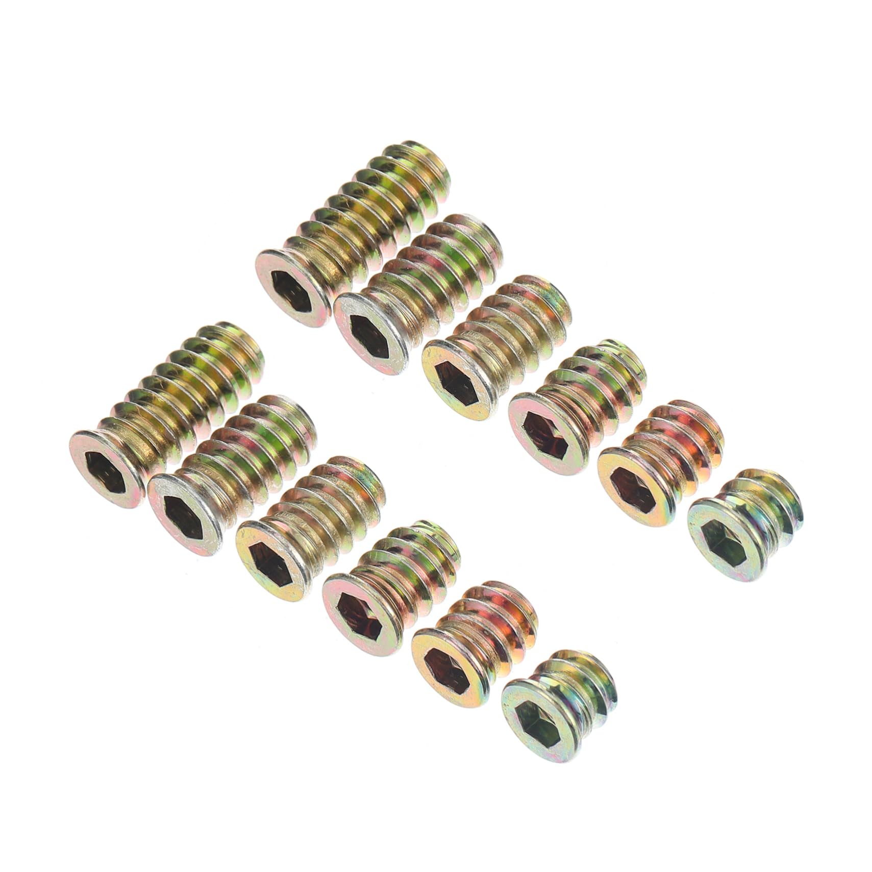 Cabilock 60pcs T-nut Woodworking Nuts Hidden Fasteners Fit Threaded Furniture Screws Mounting Nut Lock Nut Screw-in Nut Carbon Steel