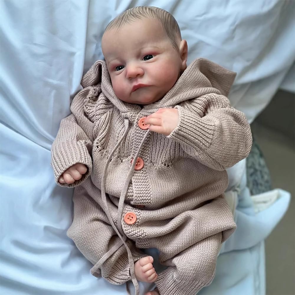 Reborn Bambola Realistica, Bambole Reborn Tutta In Silicone 48CM Bella Bambole Reborn Femmina Neonato Femmine Bambino Bambole 18Pollici Neonata Reborn-Baby Doll per Bambini dai 3 Anni