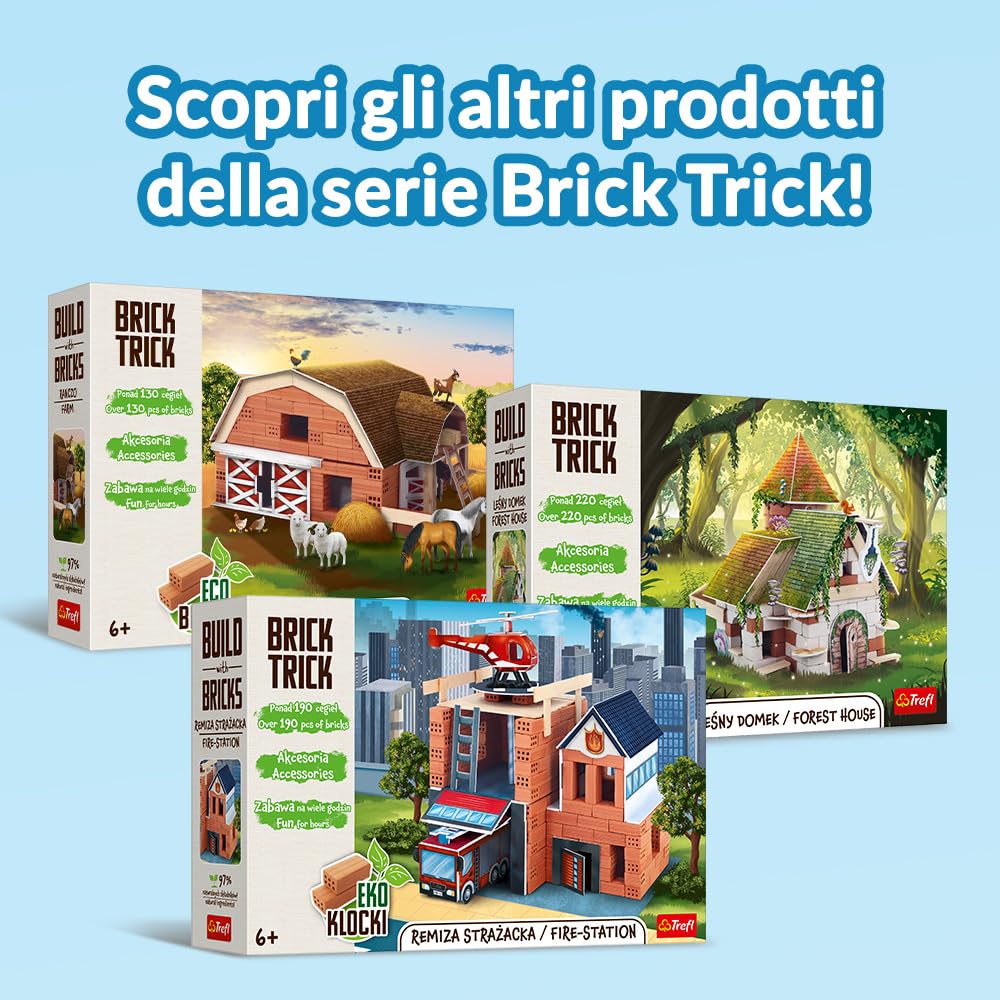 Brick Trick Trefl Casa/House - Costruisci con i Mattoncini, Veri Mattoncini ECO, 290 Mattoni, per Bambini dai 6 Anni