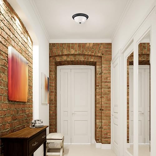 Miniatura 6 de Design House 588251 Lámpara de techo tradicional de 2 luces regulable para interiores con cristal de alabastro para dormitorio, pasillo, cocina,