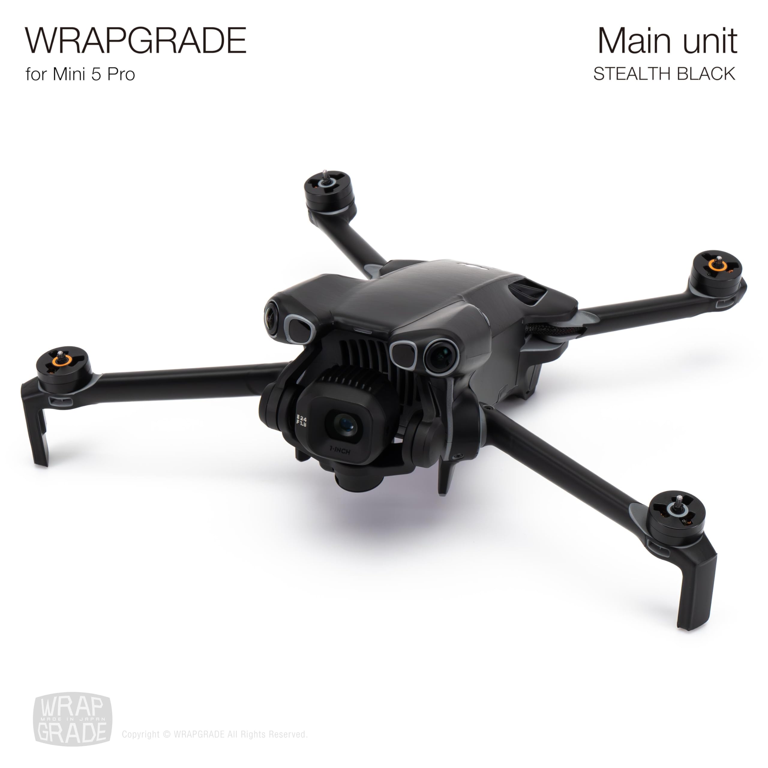 WRAPGRADE Skin Stickers Compatible with DJI Mini 5 Pro (Stealth Black) - Image 3